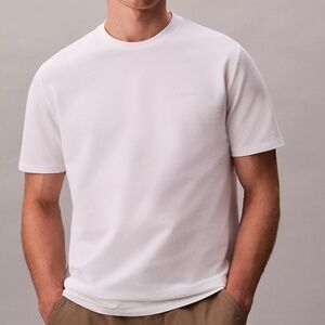 Calvin Klein Men Tech Pique T-Shirt Bright White Size S NWT